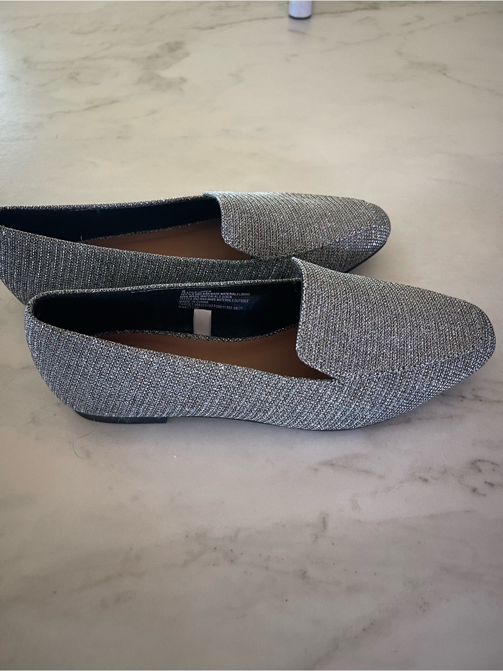 a new day Silver Glitter Slip-On Loafers